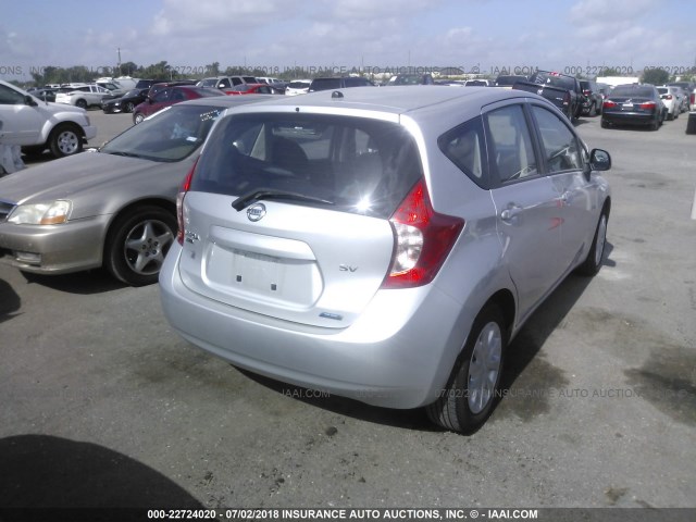 3N1CE2CP2EL369040 - 2014 NISSAN VERSA NOTE S/S PLUS/SV/SL SILVER photo 4