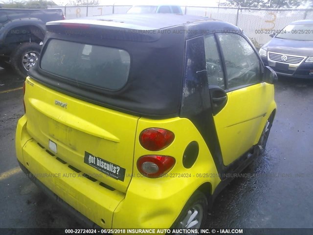 WMEEK31X38K182968 - 2008 SMART FORTWO PASSION YELLOW photo 4