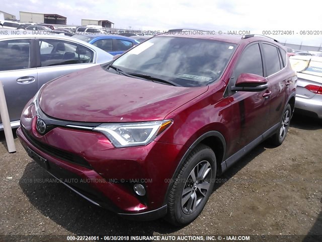 2T3RFREV4JW725094 - 2018 TOYOTA RAV4 ADVENTURE/XLE MAROON photo 2