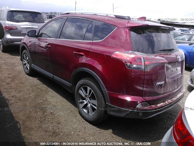 2T3RFREV4JW725094 - 2018 TOYOTA RAV4 ADVENTURE/XLE MAROON photo 3