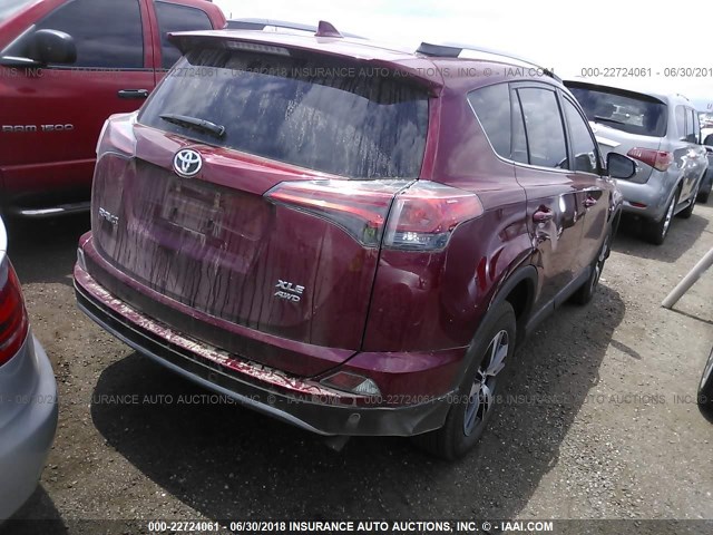 2T3RFREV4JW725094 - 2018 TOYOTA RAV4 ADVENTURE/XLE MAROON photo 4
