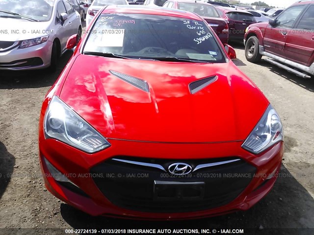 KMHHU6KJ5DU094967 - 2013 HYUNDAI GENESIS COUPE 3.8L RED photo 6