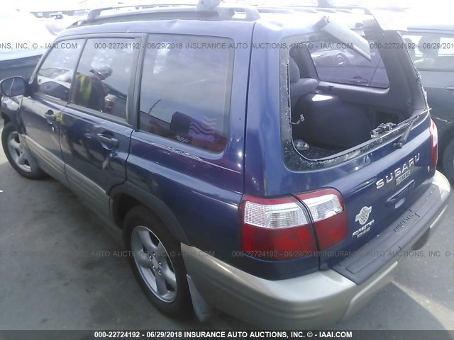 JF1SF65511H732712 - 2001 SUBARU FORESTER S BLUE photo 3