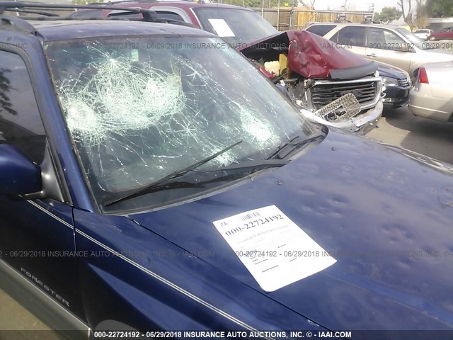JF1SF65511H732712 - 2001 SUBARU FORESTER S BLUE photo 6