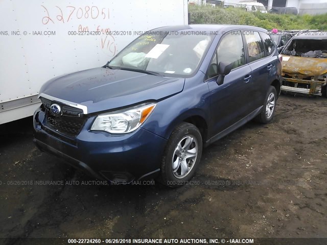 JF2SJAAC7EH439520 - 2014 SUBARU FORESTER 2.5I BLUE photo 2