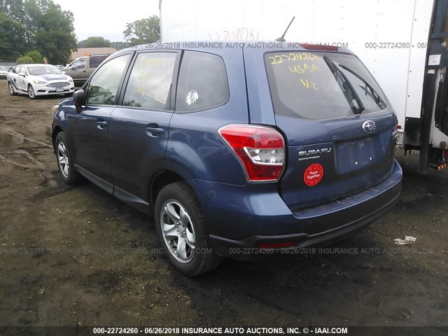 JF2SJAAC7EH439520 - 2014 SUBARU FORESTER 2.5I BLUE photo 3