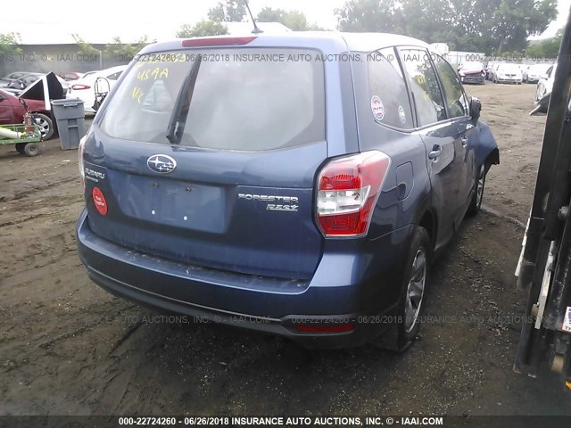 JF2SJAAC7EH439520 - 2014 SUBARU FORESTER 2.5I BLUE photo 4