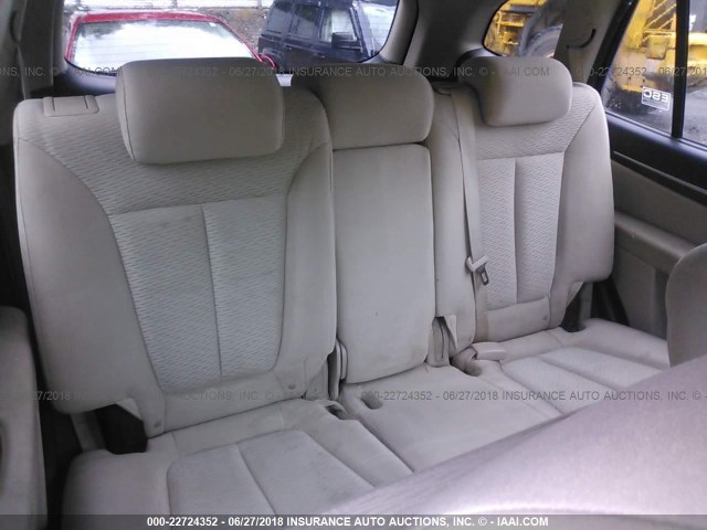 5NMSG13D98H163704 - 2008 HYUNDAI SANTA FE GLS MAROON photo 8