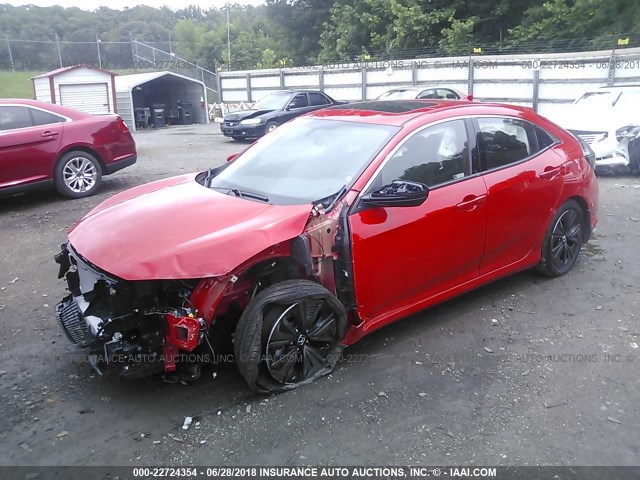 SHHFK7H7XJU222870 - 2018 HONDA CIVIC EXL 红色 照片 2