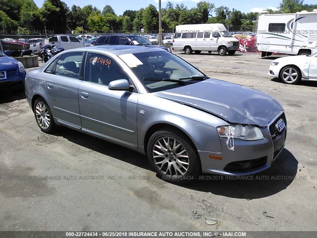 WAUDF78EX8A149771 - 2008 AUDI A4 2.0T QUATTRO SILVER photo 1