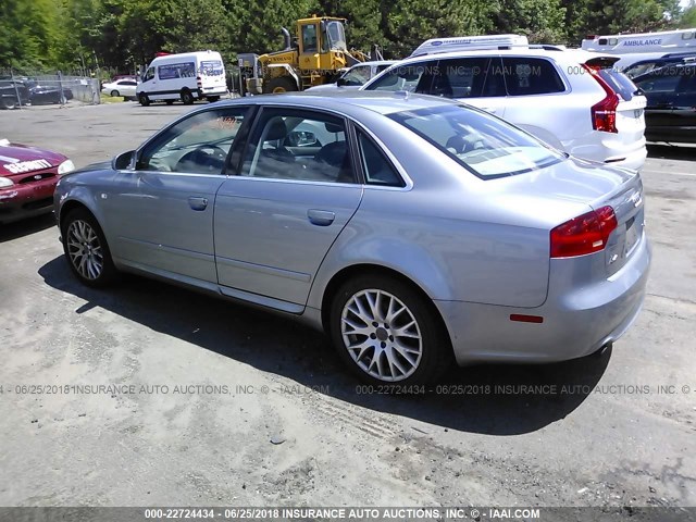 WAUDF78EX8A149771 - 2008 AUDI A4 2.0T QUATTRO SILVER photo 3