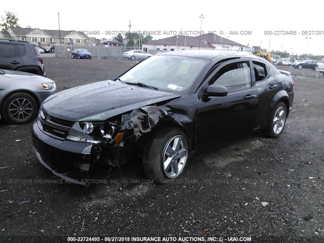 1C3CDZCG9DN682906 - 2013 DODGE AVENGER SXT BLACK photo 2