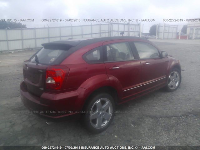 1B3HE78K77D137587 - 2007 DODGE CALIBER R/T RED photo 4