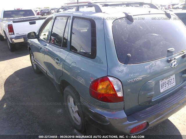 KM8SC83D01U091791 - 2001 HYUNDAI SANTA FE GLS/LX GREEN photo 3