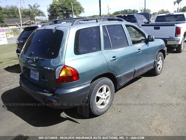 KM8SC83D01U091791 - 2001 HYUNDAI SANTA FE GLS/LX GREEN photo 4