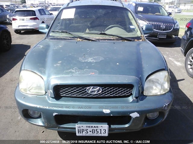 KM8SC83D01U091791 - 2001 HYUNDAI SANTA FE GLS/LX GREEN photo 6