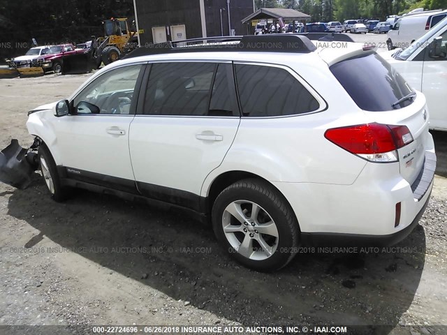 4S4BRBKC7E3221906 - 2014 SUBARU OUTBACK 2.5I LIMITED WHITE photo 3