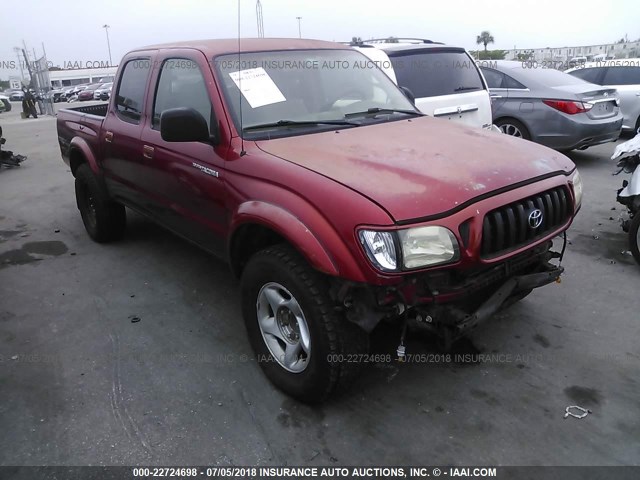 5TEGM92N54Z461751 - 2004 TOYOTA TACOMA DOUBLE CAB PRERUNNER RED photo 1