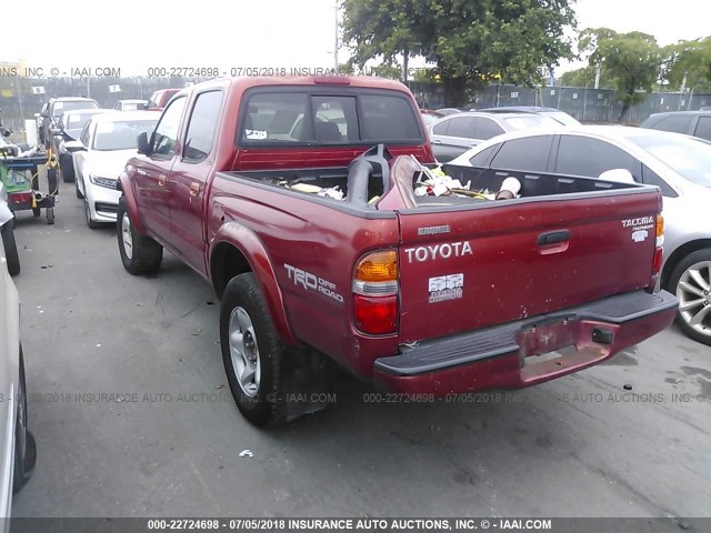 5TEGM92N54Z461751 - 2004 TOYOTA TACOMA DOUBLE CAB PRERUNNER RED photo 3