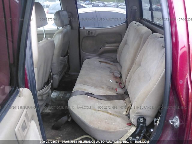 5TEGM92N54Z461751 - 2004 TOYOTA TACOMA DOUBLE CAB PRERUNNER RED photo 8
