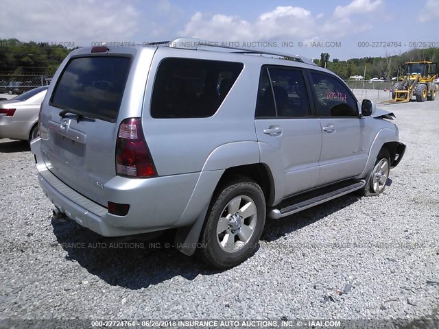 JTEBU17R640044190 - 2004 TOYOTA 4RUNNER LIMITED SILVER photo 4