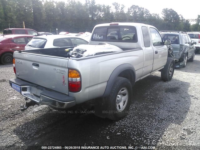 5TESM92N32Z079449 - 2002 TOYOTA TACOMA XTRACAB PRERUNNER ვერცხლისფერი ფოტო 4
