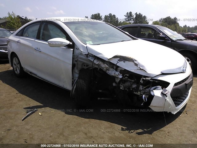 KMHEC4A41FA138926 - 2015 HYUNDAI SONATA HYBRID/LIMITED WHITE photo 6