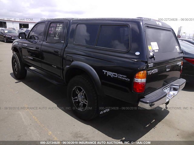 5TEHN72N22Z043134 - 2002 TOYOTA TACOMA DOUBLE CAB 黑色 照片 3