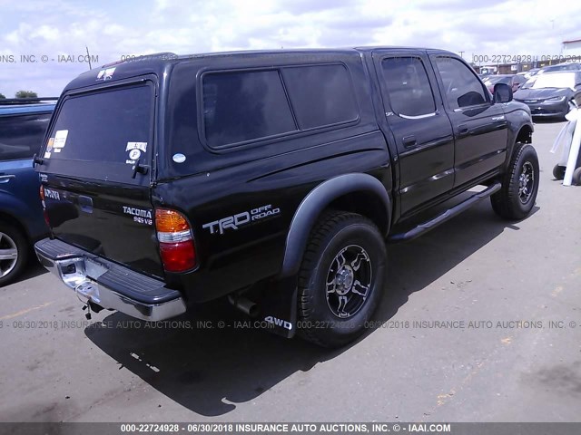 5TEHN72N22Z043134 - 2002 TOYOTA TACOMA DOUBLE CAB 黑色 照片 4