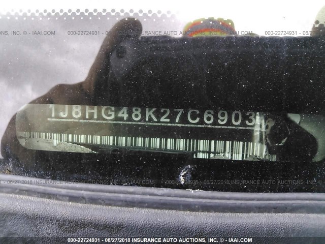 1J8HG48K27C690346 - 2007 JEEP COMMANDER 黑色 照片 9