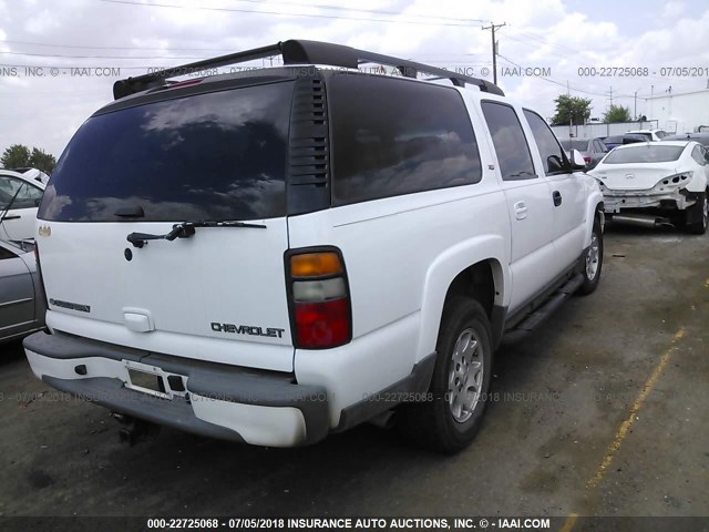 3GNFK16Z85G279112 - 2005 CHEVROLET SUBURBAN K1500 WHITE photo 4