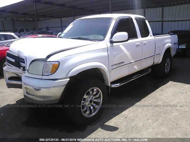 5TBBT48111S203460 - 2001 TOYOTA TUNDRA ACCESS CAB LIMITED WHITE photo 2