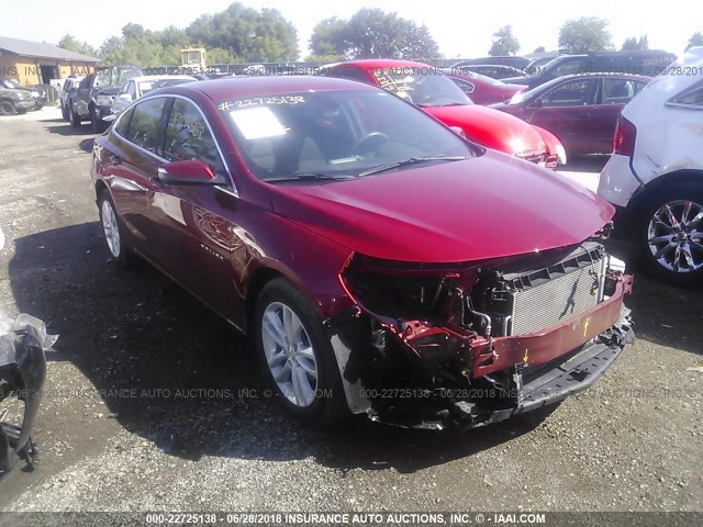 1G1ZE5ST3GF275018 - 2016 CHEVROLET MALIBU LT MAROON photo 1