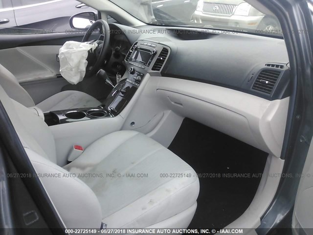 4T3BA3BBXAU016211 - 2010 TOYOTA VENZA GRAY photo 5