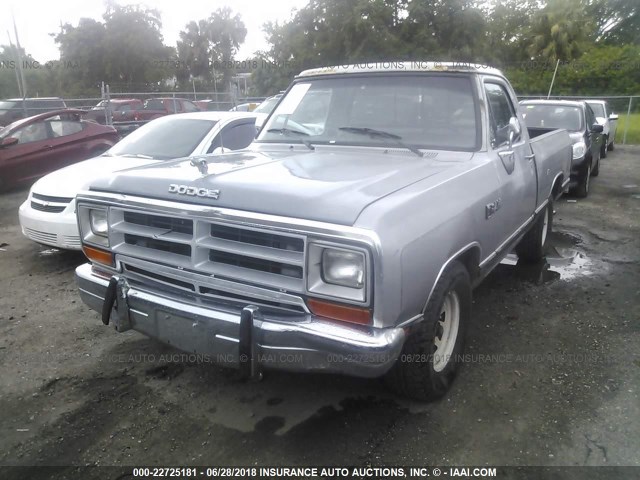 1B7FE06Y9KS091236 - 1989 DODGE D-SERIES D100 SILVER photo 2