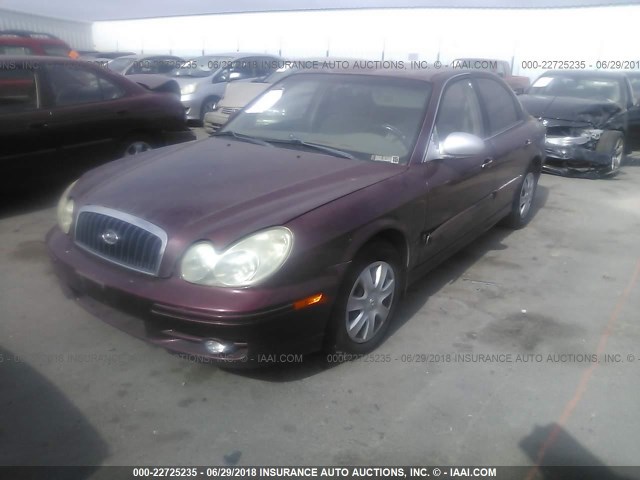 KMHWF25S82A598992 - 2002 HYUNDAI SONATA GL BURGUNDY photo 2