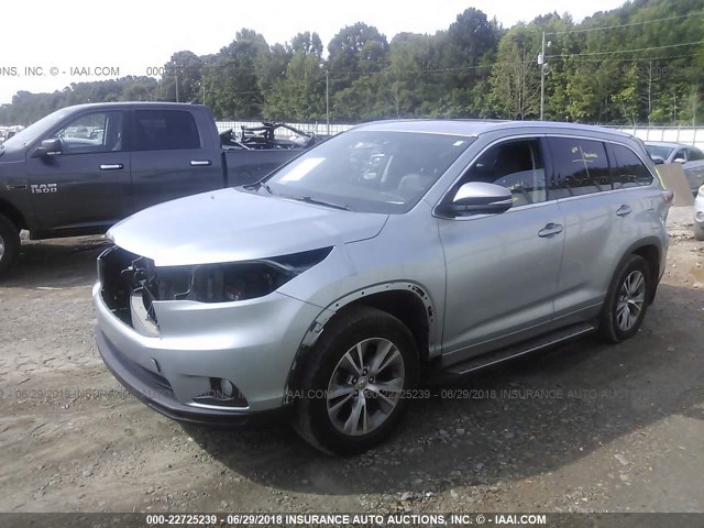 5TDKKRFH0ES035758 - 2014 TOYOTA HIGHLANDER XLE ლურჯი ფოტო 2