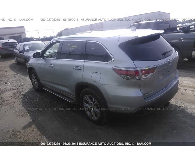 5TDKKRFH0ES035758 - 2014 TOYOTA HIGHLANDER XLE ლურჯი ფოტო 3