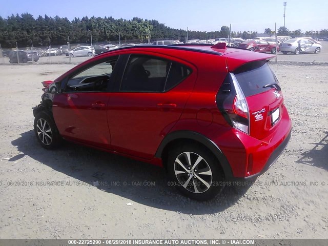 JTDKDTB33J1602716 - 2018 TOYOTA PRIUS C RED photo 3