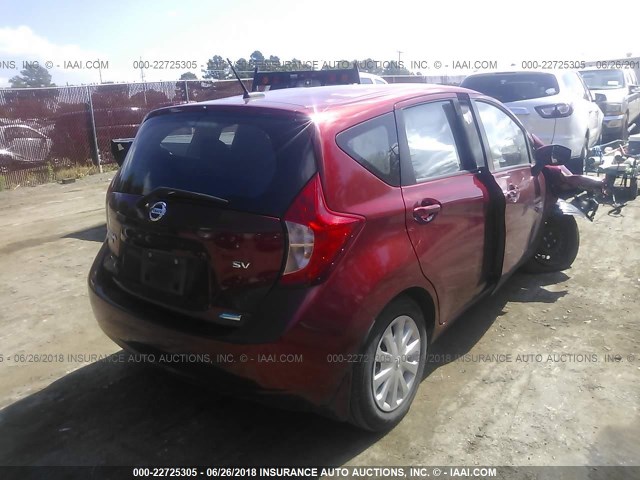 3N1CE2CPXGL395209 - 2016 NISSAN VERSA NOTE S/S PLUS/SV/SL/SR RED photo 4
