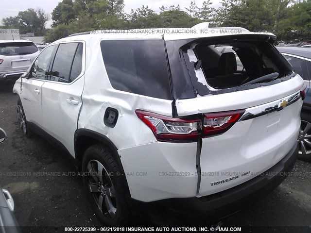 1GNEVHKW6JJ162094 - 2018 CHEVROLET TRAVERSE LT WHITE photo 3