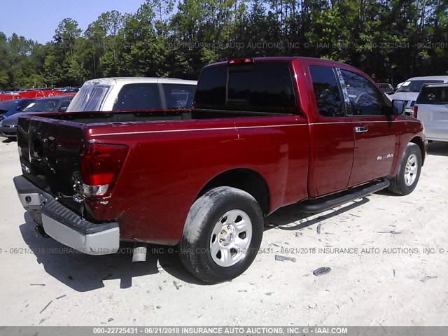 1N6AA06A07N231041 - 2007 NISSAN TITAN XE/SE/LE RED photo 4