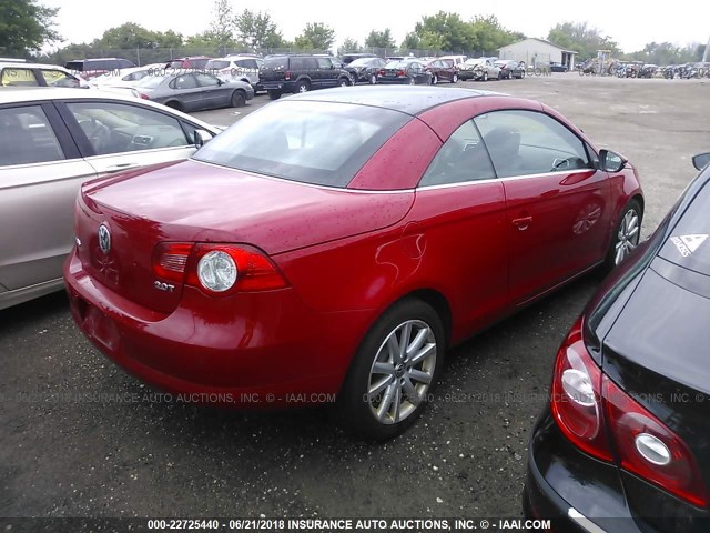 WVWBA7AH3AV021559 - 2010 VOLKSWAGEN EOS TURBO/KOMFORT RED photo 4