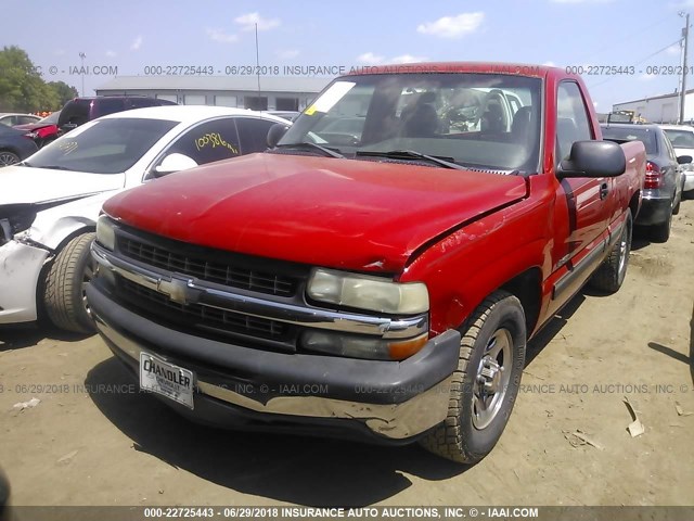 1GCEC14WX1Z230014 - 2001 CHEVROLET SILVERADO C1500 RED photo 2