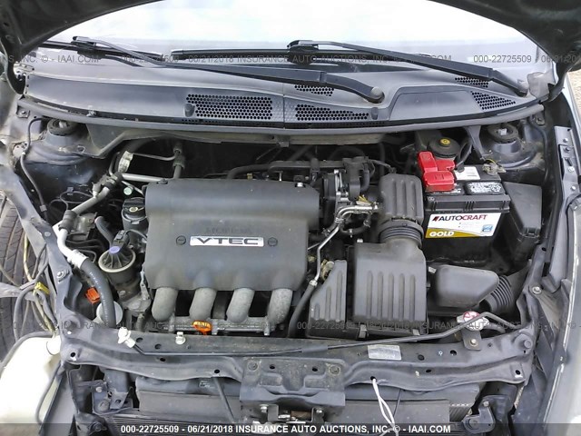 JHMGD38628S046621 - 2008 HONDA FIT SPORT შავი ფოტო 10