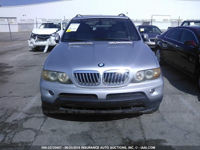 5UXFB53554LV04796 - 2004 BMW X5 4.4I SILVER photo 6