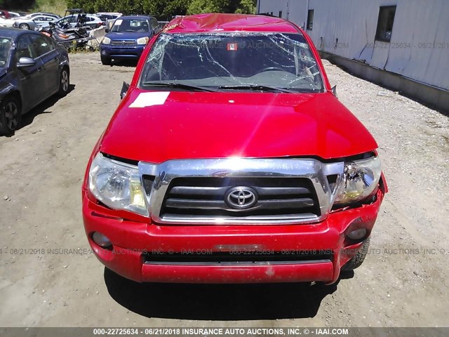 5TELU42N75Z120435 - 2005 TOYOTA TACOMA DOUBLE CAB RED photo 6