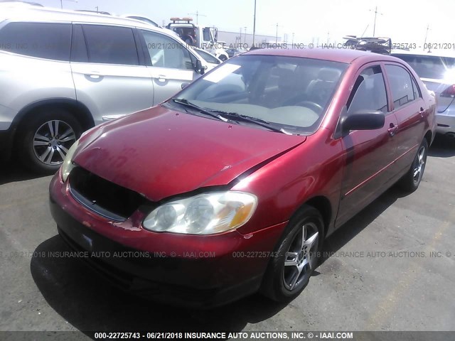 1NXBR32E14Z304683 - 2004 TOYOTA COROLLA CE/LE/S RED photo 2