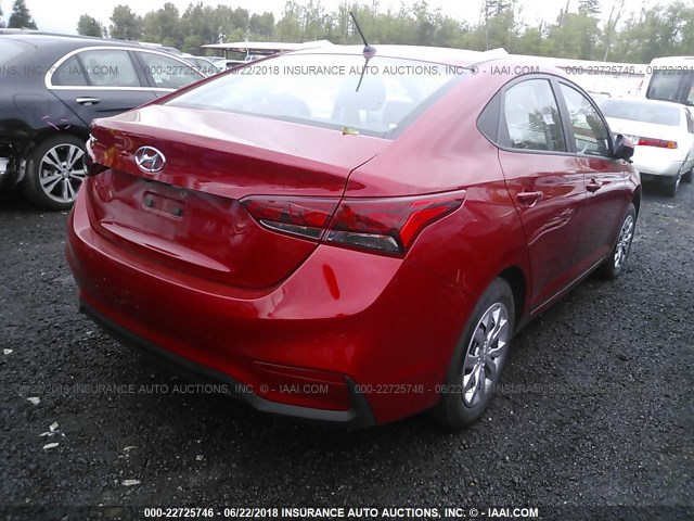 3KPC24A38JE006094 - 2018 HYUNDAI ACCENT SEL RED photo 4