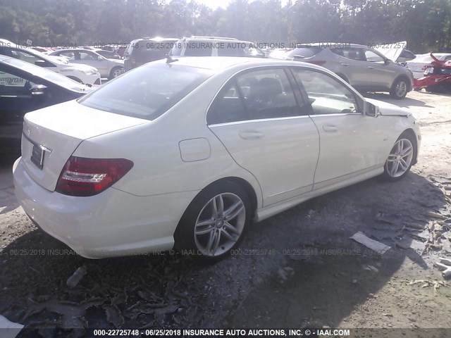 WDDGF4HB5CR217950 - 2012 MERCEDES-BENZ C 250 თეთრი ფოტო 4